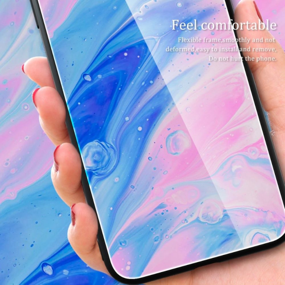 Hoesje voor Oppo Reno 8 Pro Marmer Kleuren Gehard Glas