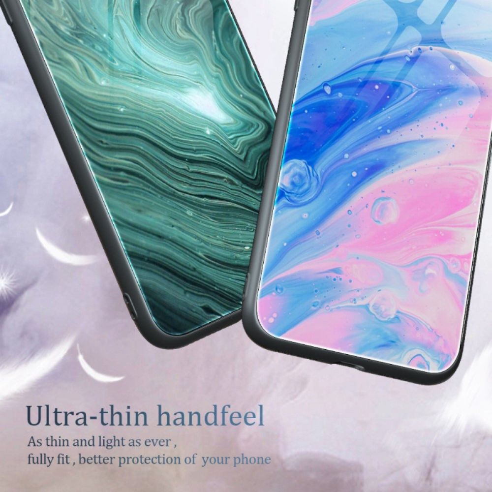 Hoesje voor Oppo Reno 8 Pro Marmer Kleuren Gehard Glas