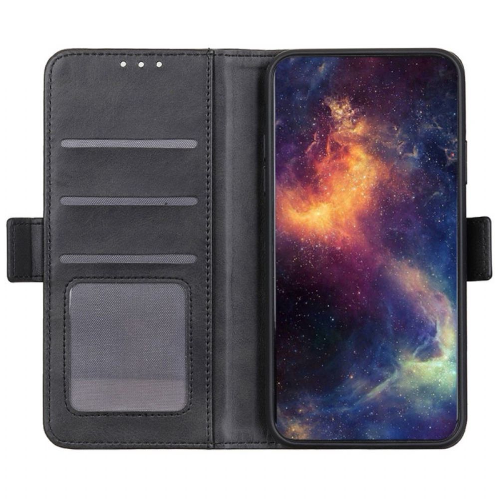 Leren Hoesje voor Oppo Reno 8 Pro Dubbele Sluiting