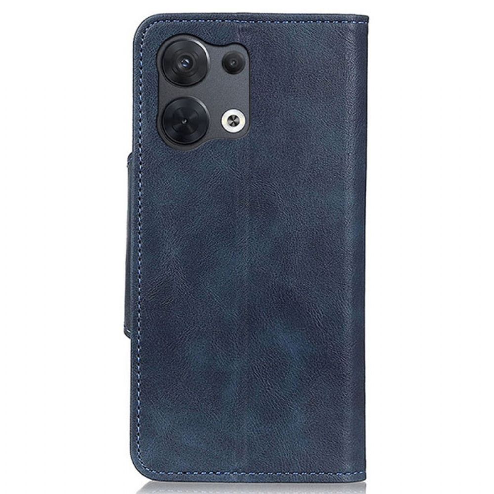 Leren Hoesje voor Oppo Reno 8 Pro Magnetische Knop