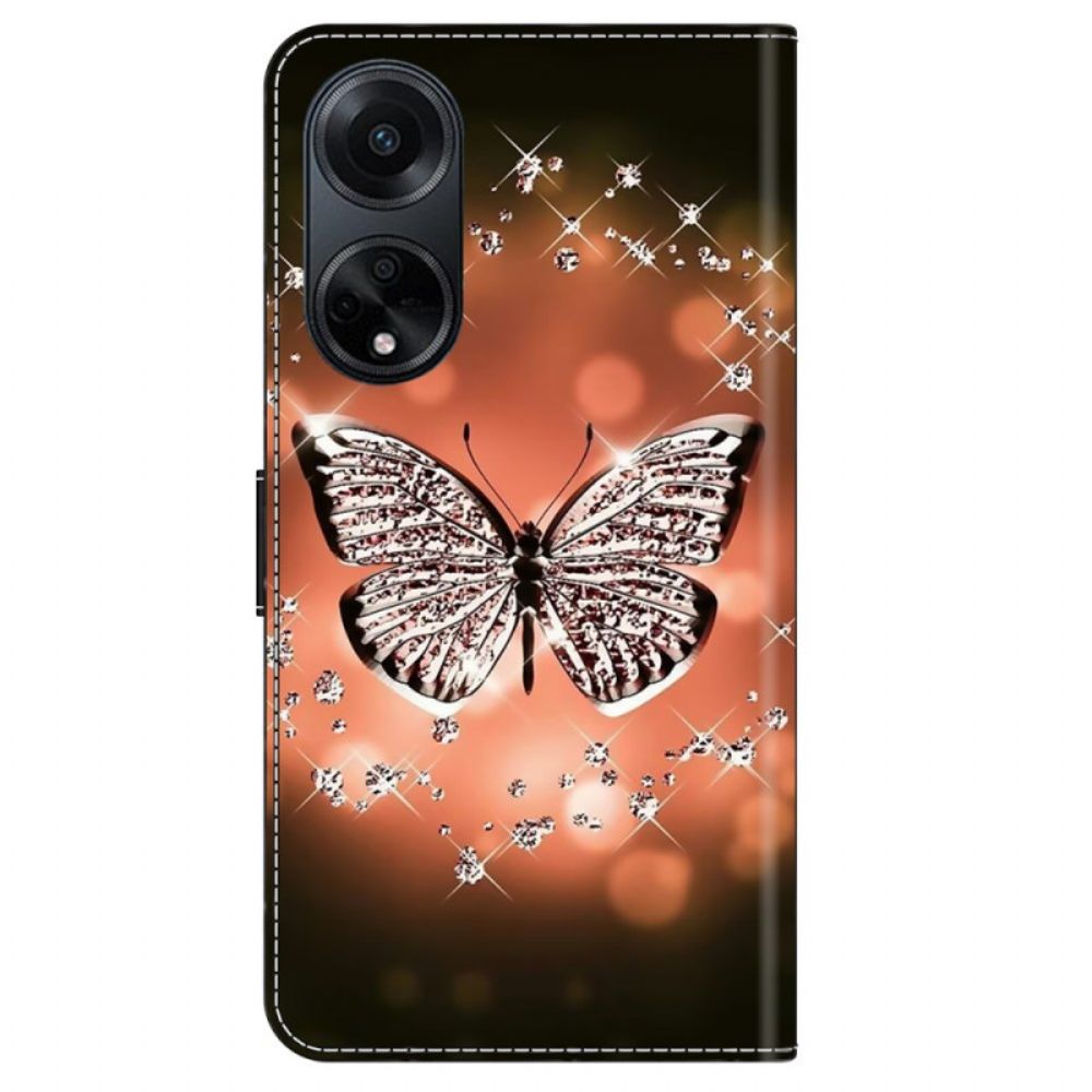 Bescherming Hoesje Oppo A98 5g Kristallen Vlinders