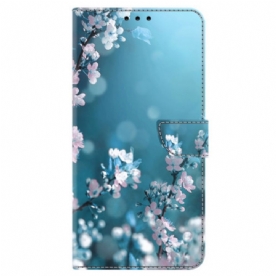 Flip Case Leren Oppo A98 5g Pruimenbloesems