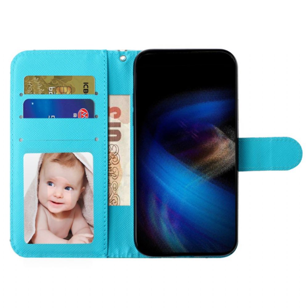 Flip Case Leren Oppo A98 5g Stop Nooit Met Dromen Met Riem