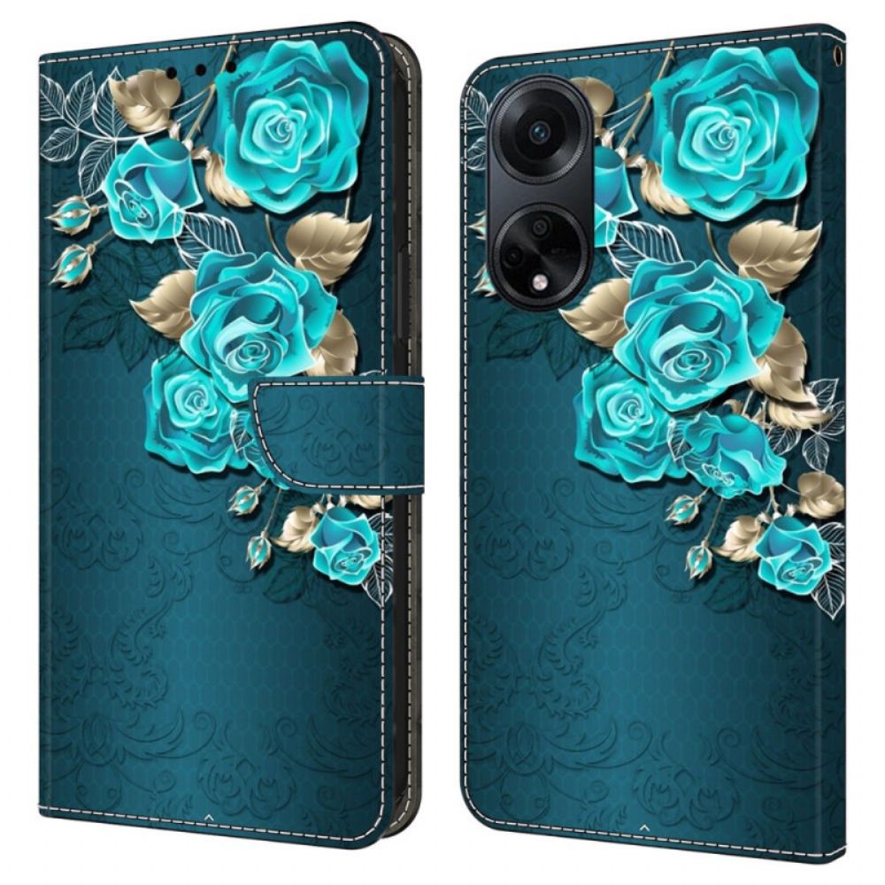 Folio-hoesje Oppo A98 5g Blauwe Rozen