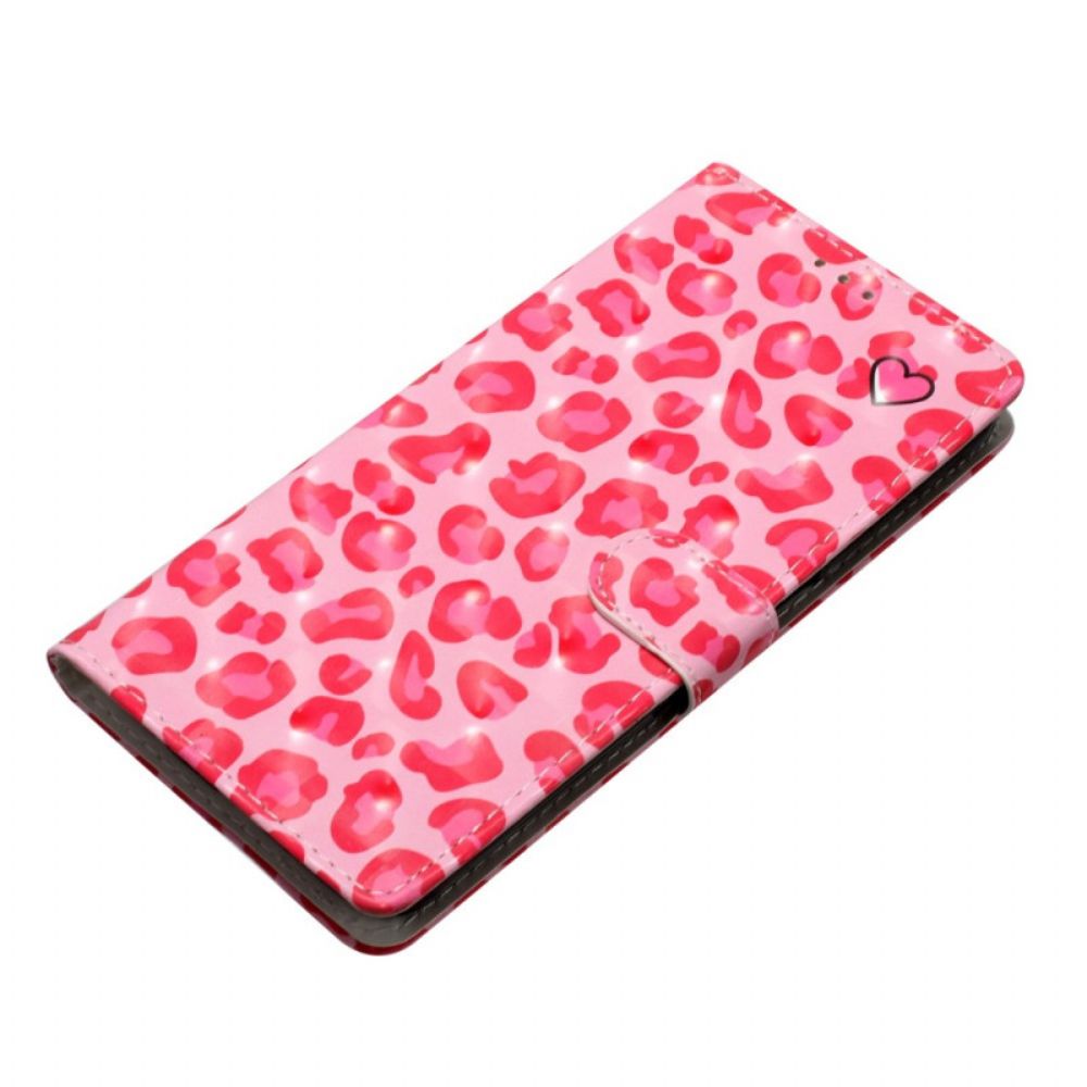 Folio-hoesje Oppo A98 5g Telefoonhoesje 3d Roze Luipaard Met Riem