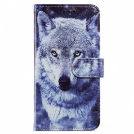 Folio-hoesje Oppo A98 5g Witte Wolf Met Riem