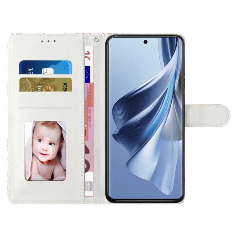 Folio-hoesje Oppo A98 5g Witte Wolf Met Riem