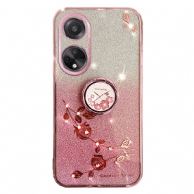 Hoesje Oppo A98 5g Steunring Met Bloem En Strass