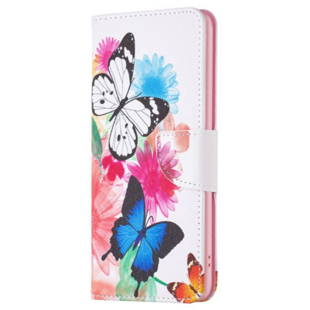 Leren Hoesje Oppo A98 5g Twee Vlinders