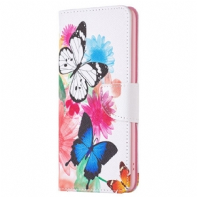 Leren Hoesje Oppo A98 5g Twee Vlinders