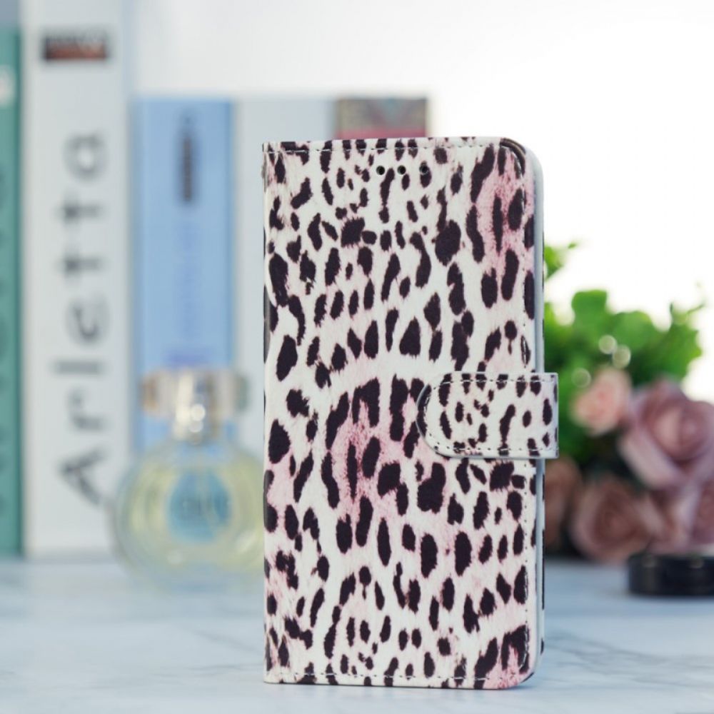 Leren Hoesje Voor Oppo A98 5g Luipaardpatroon Met Riempje