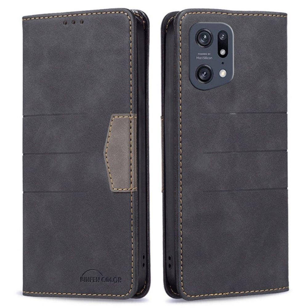 Bescherming Hoesje voor Oppo Find X5 Pro Folio-hoesje Binfen-kleur