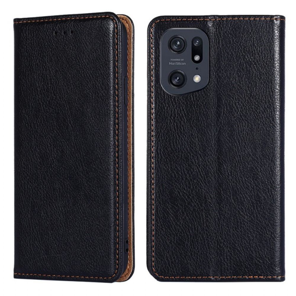 Bescherming Hoesje voor Oppo Find X5 Pro Folio-hoesje Effen Kleur