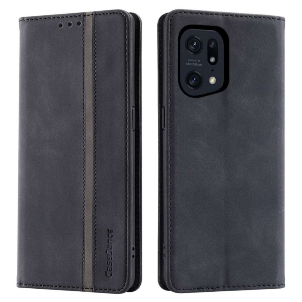 Bescherming Hoesje voor Oppo Find X5 Pro Folio-hoesje Kunstleer Casedance