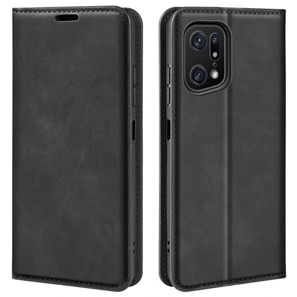 Bescherming Hoesje voor Oppo Find X5 Pro Folio-hoesje Skin-touch