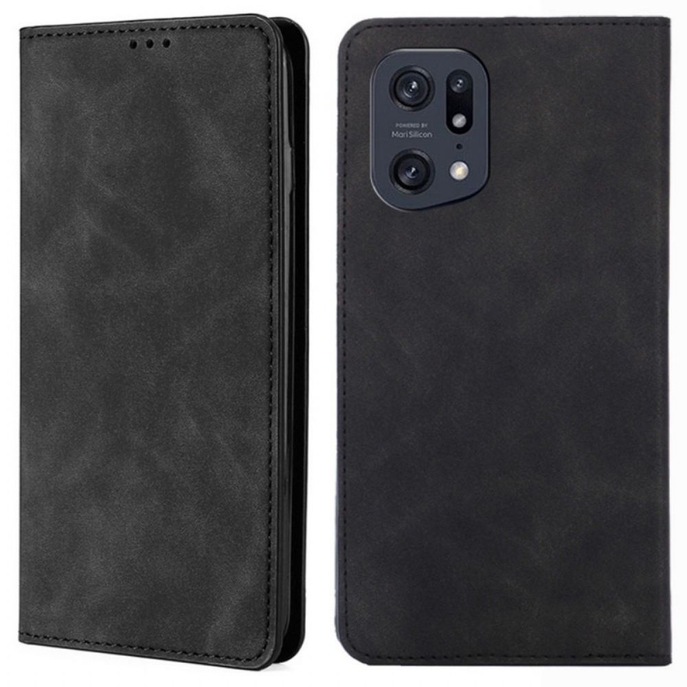 Bescherming Hoesje voor Oppo Find X5 Pro Folio-hoesje Skin-touch