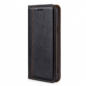 Bescherming Hoesje voor Oppo Find X5 Pro Folio-hoesje Vintage Leereffect