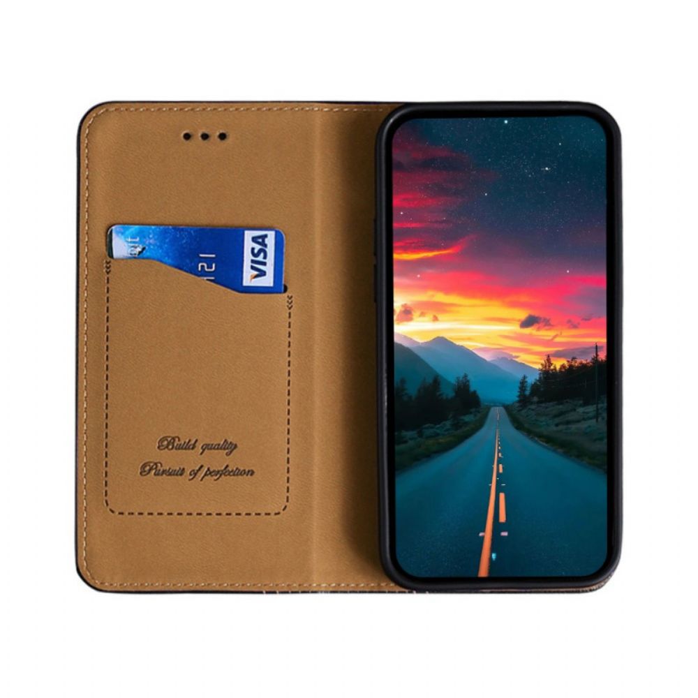 Bescherming Hoesje voor Oppo Find X5 Pro Folio-hoesje Vintage Leereffect