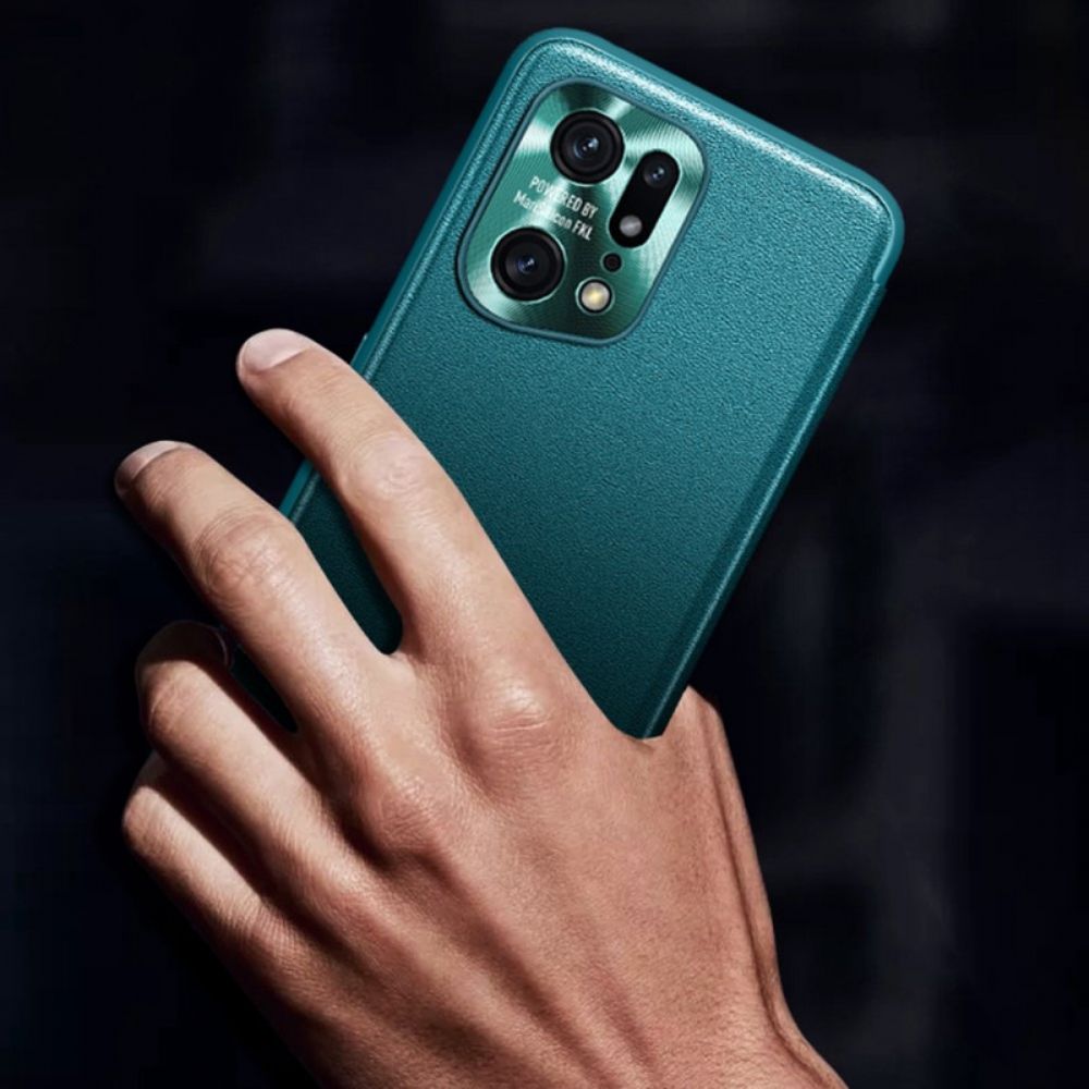 Bescherming Hoesje voor Oppo Find X5 Pro Kunstleer