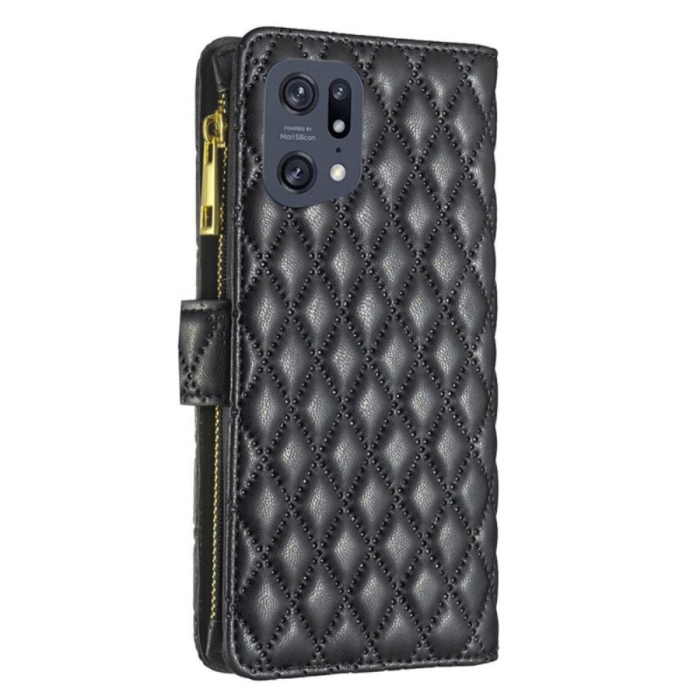 Flip Case voor Oppo Find X5 Pro Binfen Kleurstijl Gewatteerd