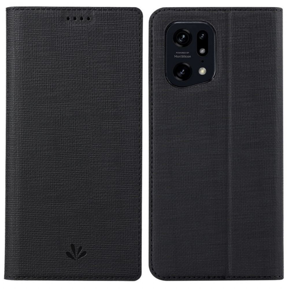 Flip Case voor Oppo Find X5 Pro Vili Stof Textuur