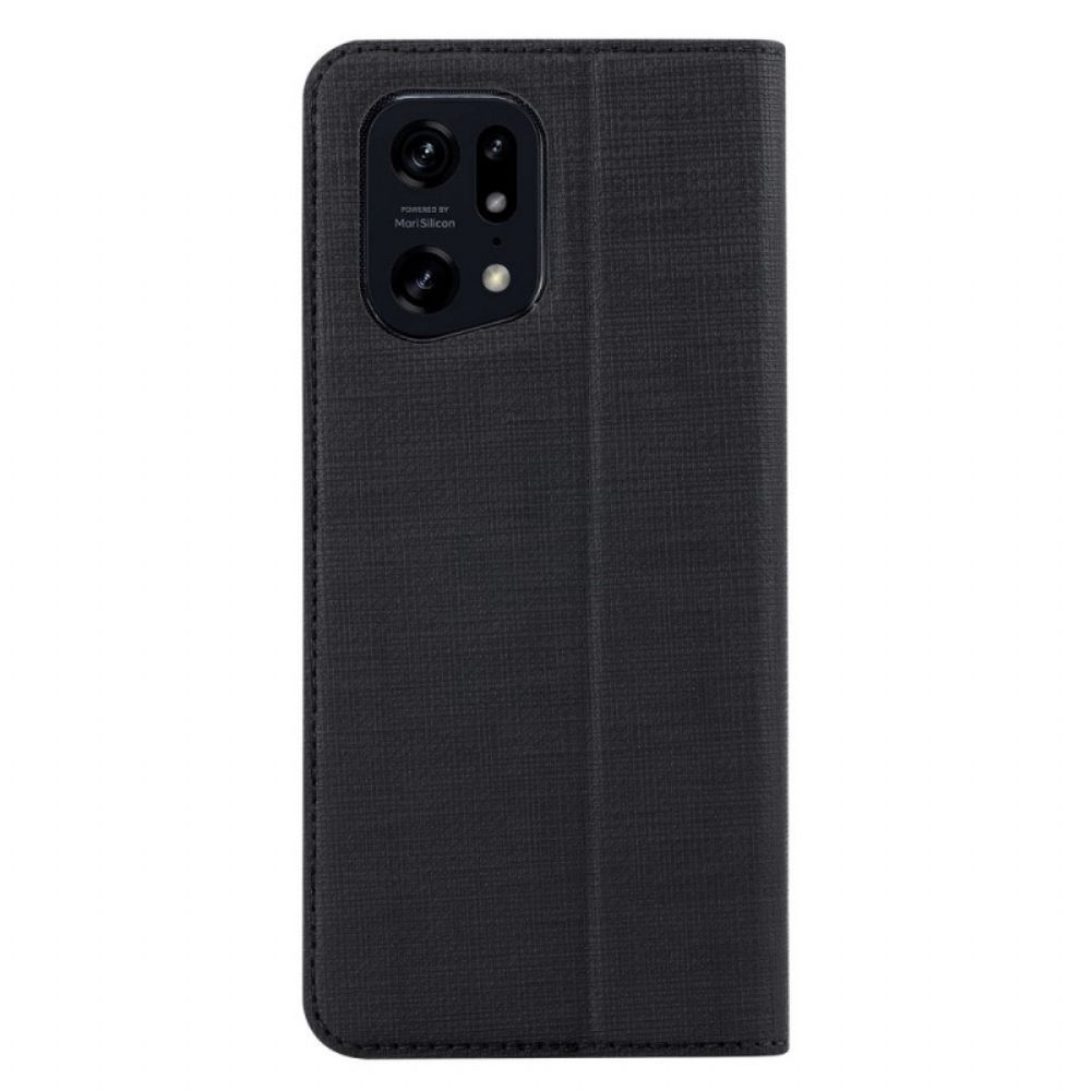 Flip Case voor Oppo Find X5 Pro Vili Stof Textuur