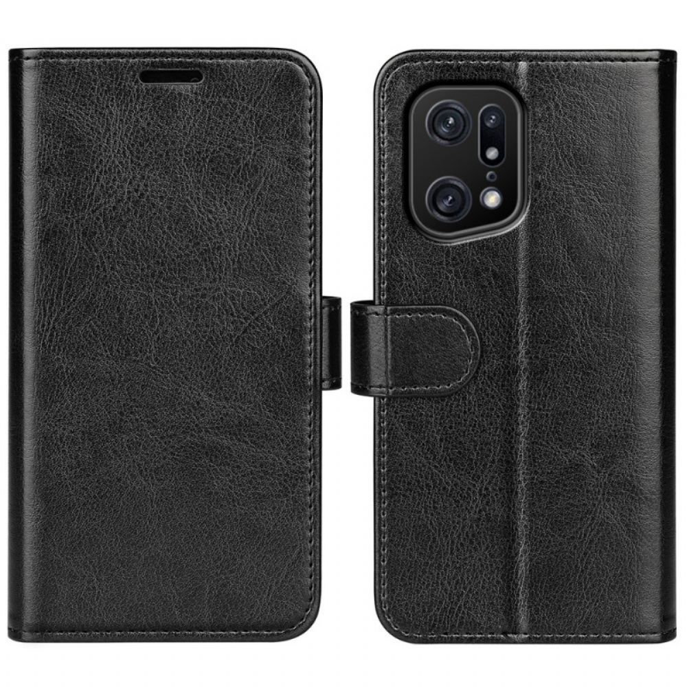 Flip Case voor Oppo Find X5 Pro Vintage Kunstleer