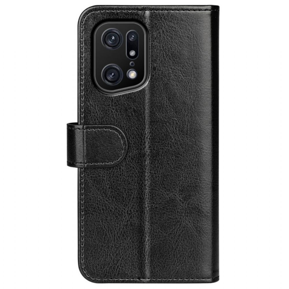 Flip Case voor Oppo Find X5 Pro Vintage Kunstleer