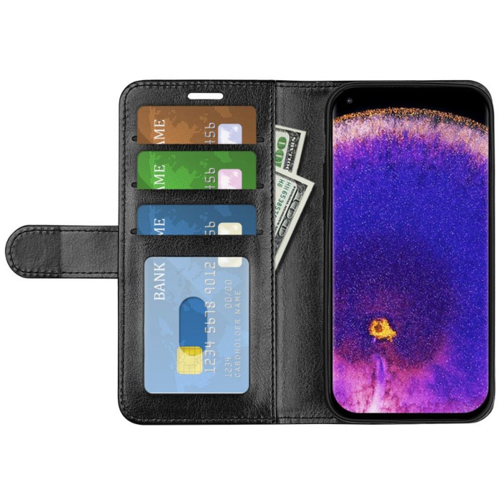 Flip Case voor Oppo Find X5 Pro Vintage Kunstleer