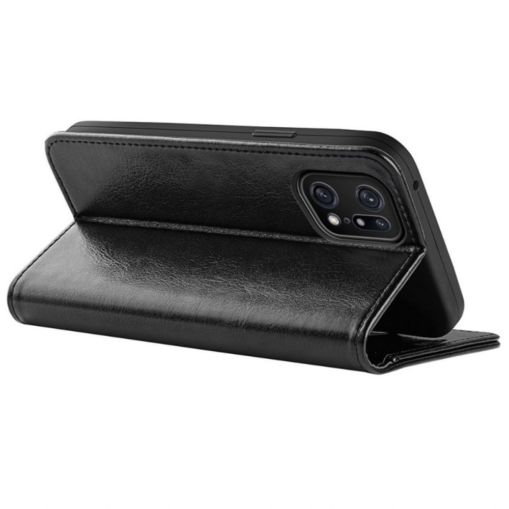 Flip Case voor Oppo Find X5 Pro Vintage Kunstleer