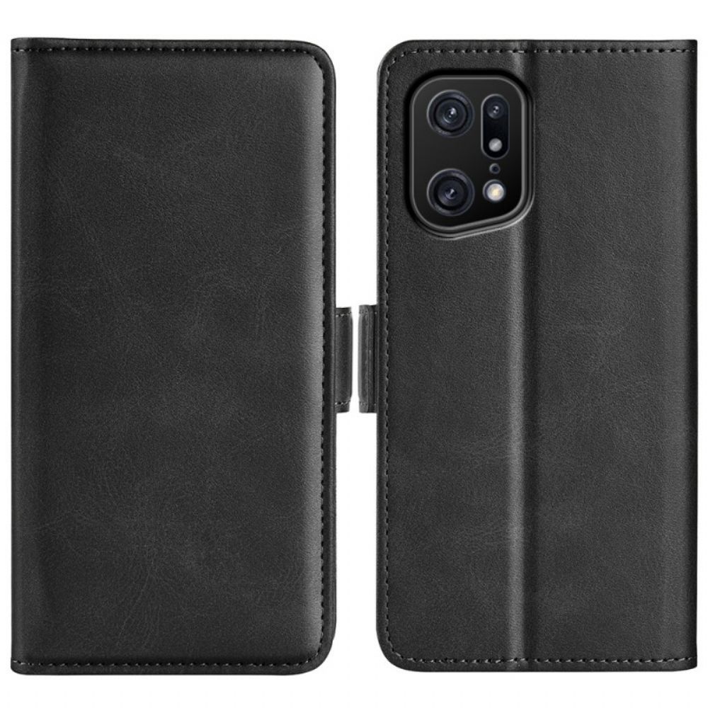 Folio-hoesje voor Oppo Find X5 Pro Dubbele Sluiting