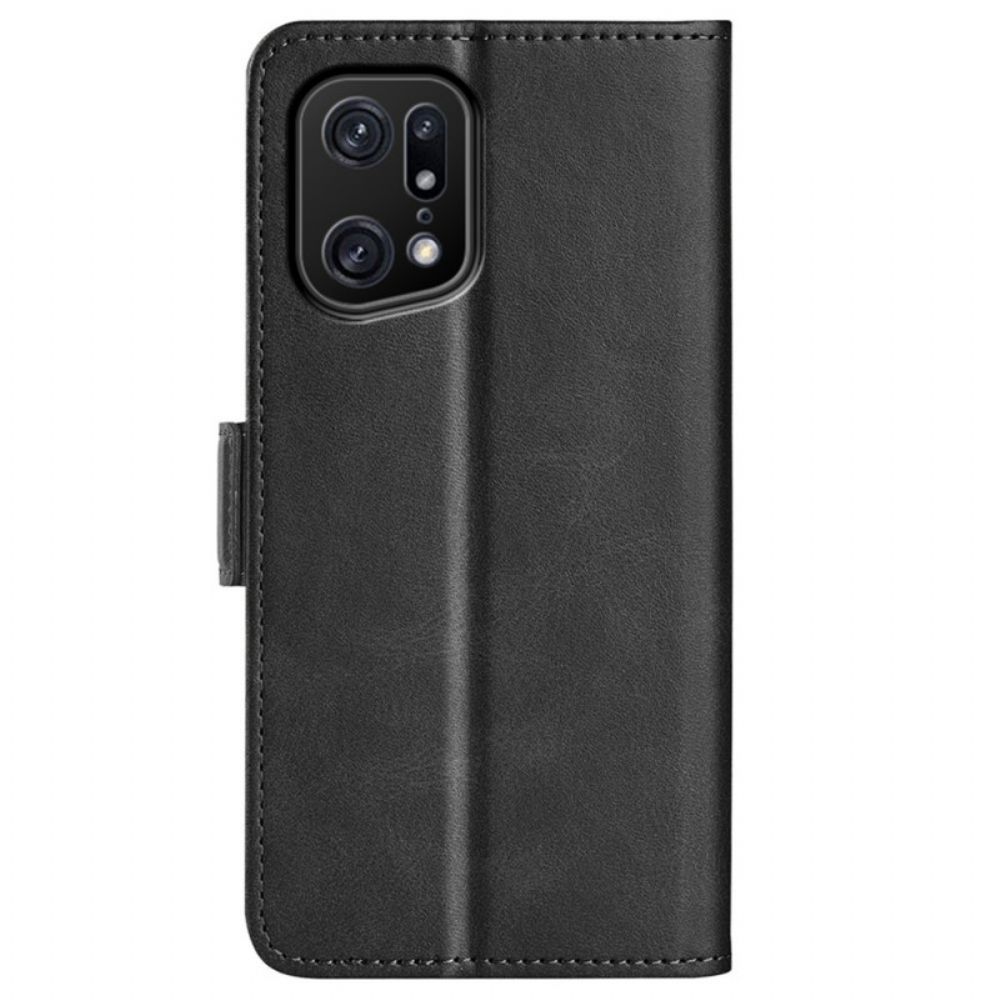 Folio-hoesje voor Oppo Find X5 Pro Dubbele Sluiting