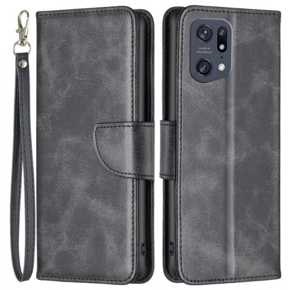 Folio-hoesje voor Oppo Find X5 Pro Schuine Sluiting