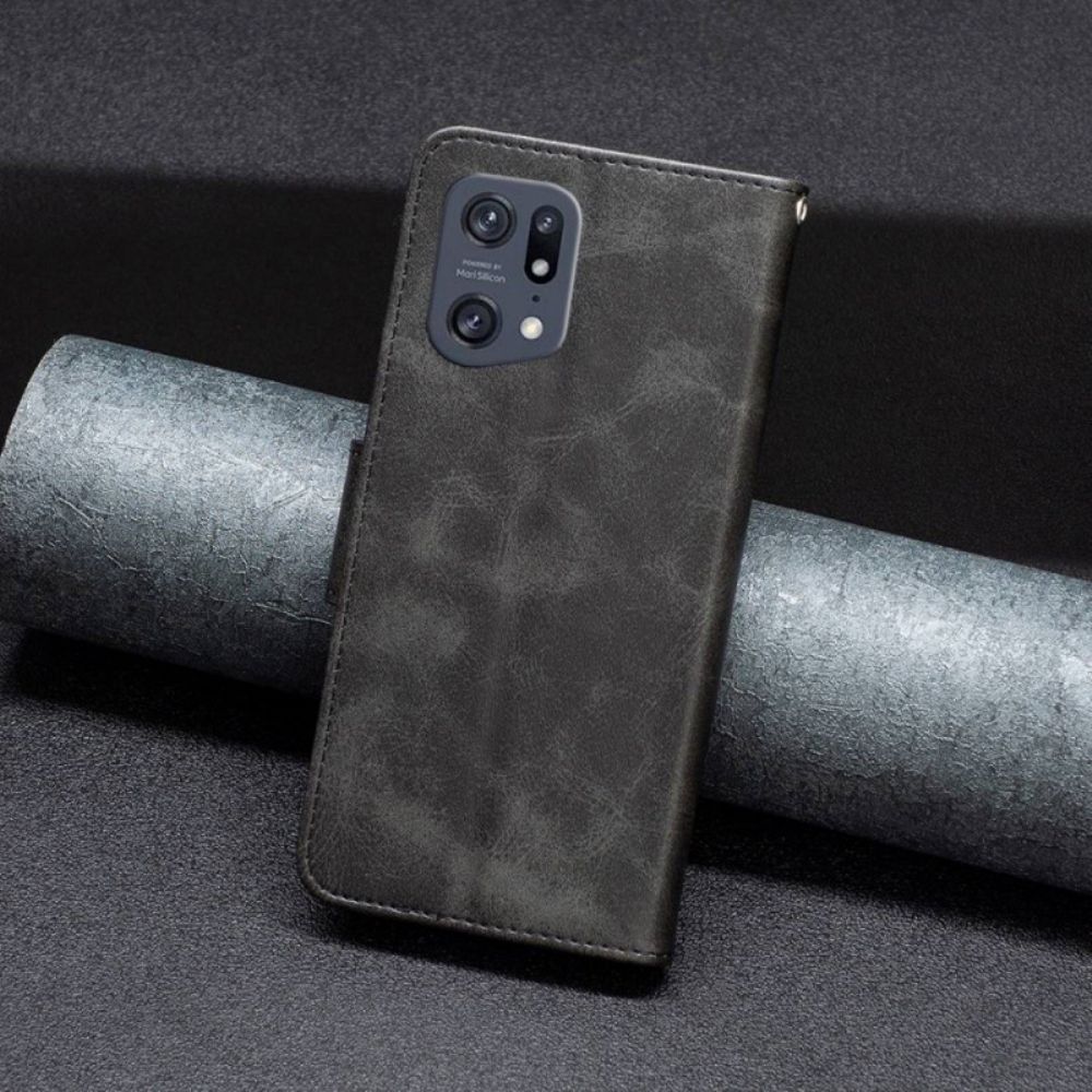 Folio-hoesje voor Oppo Find X5 Pro Schuine Sluiting