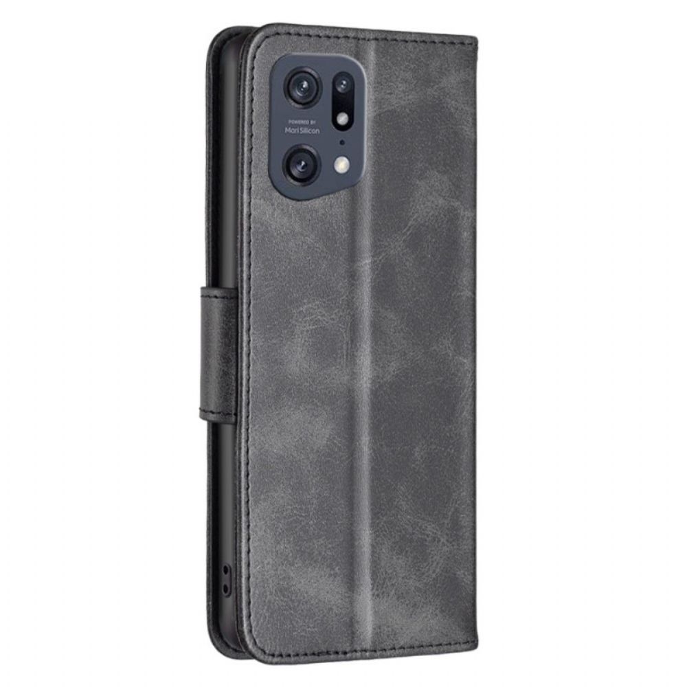 Folio-hoesje voor Oppo Find X5 Pro Schuine Sluiting