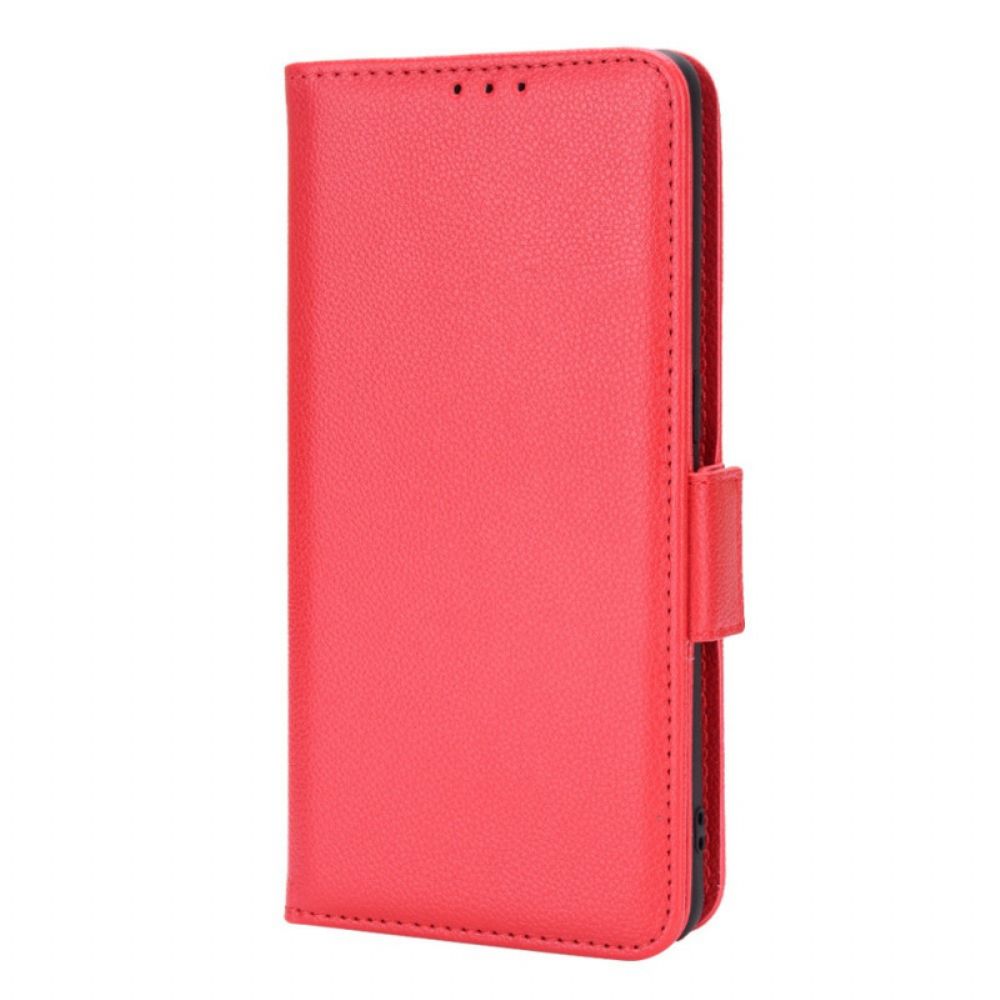 Folio-hoesje voor Oppo Find X5 Pro Traditionele Litchi-leerstijl