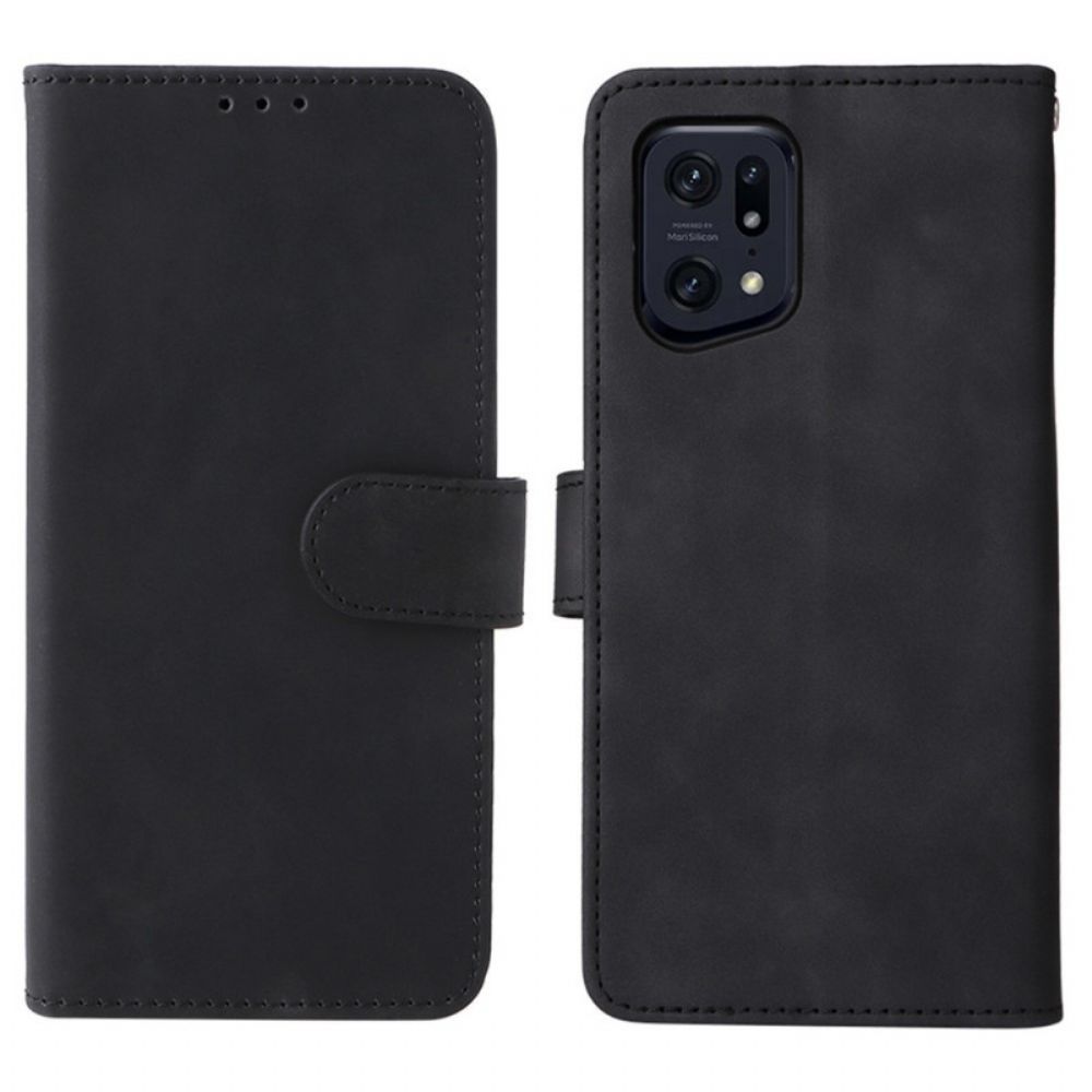 Folio-hoesje voor Oppo Find X5 Pro Vintage Effen