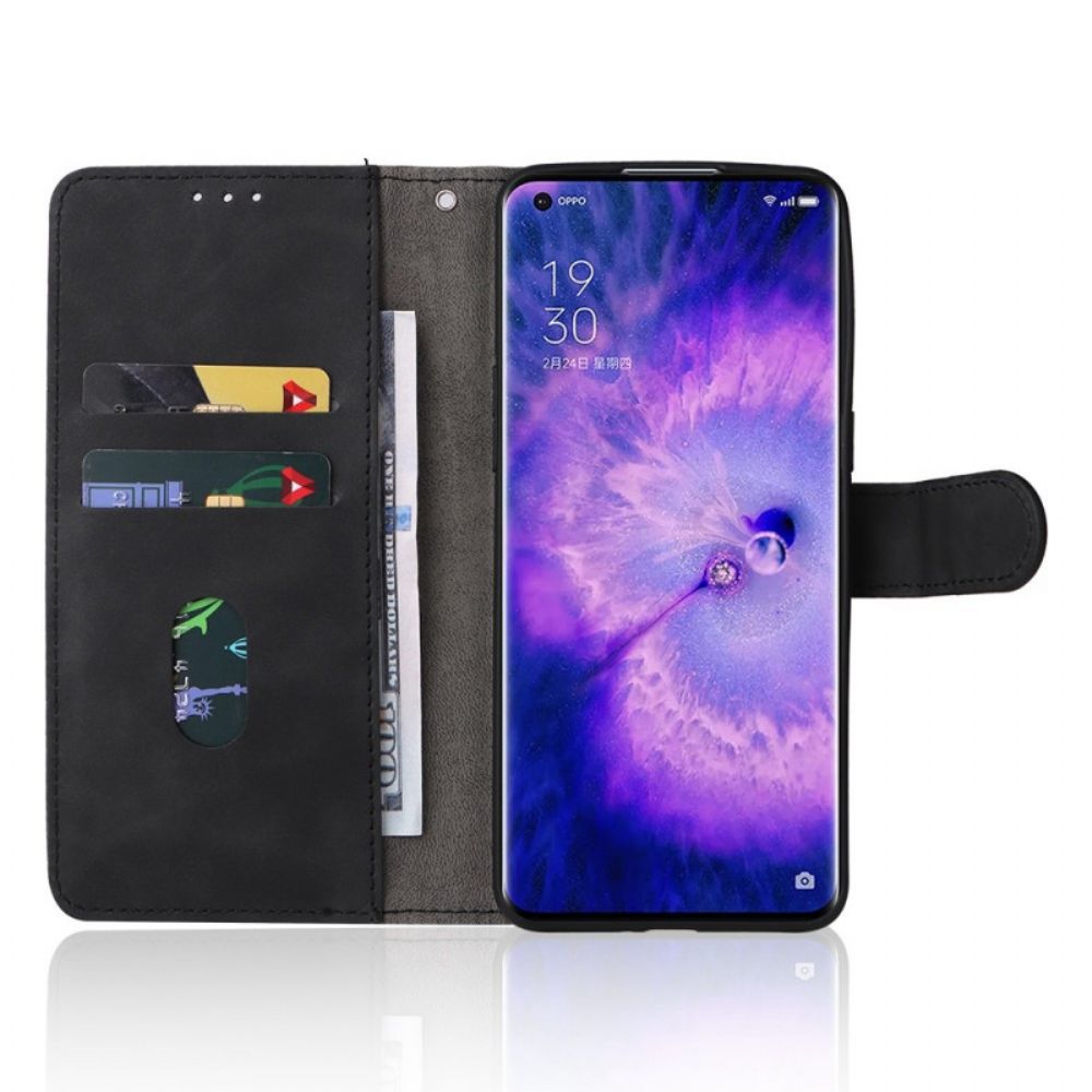 Folio-hoesje voor Oppo Find X5 Pro Vintage Effen