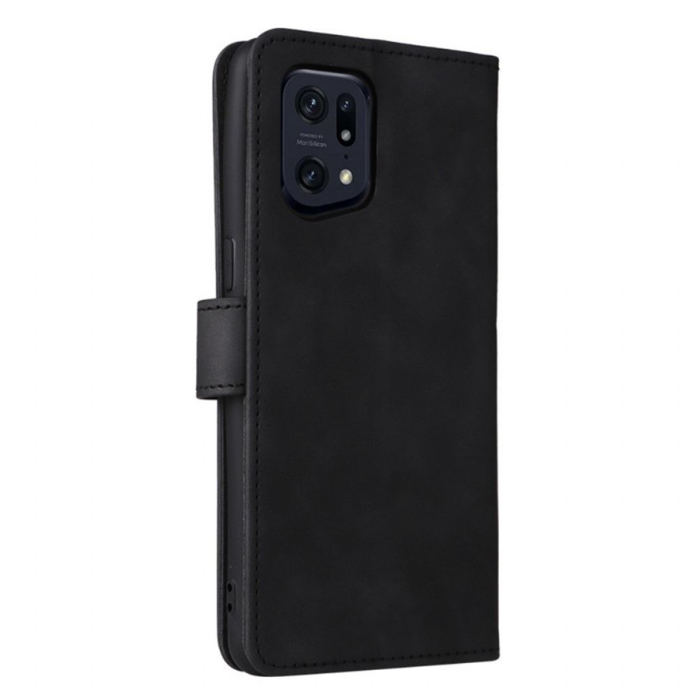 Folio-hoesje voor Oppo Find X5 Pro Vintage Effen