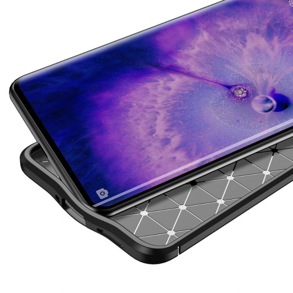 Hoesje voor Oppo Find X5 Pro Dubbele Lijn Litchi Leder Effect