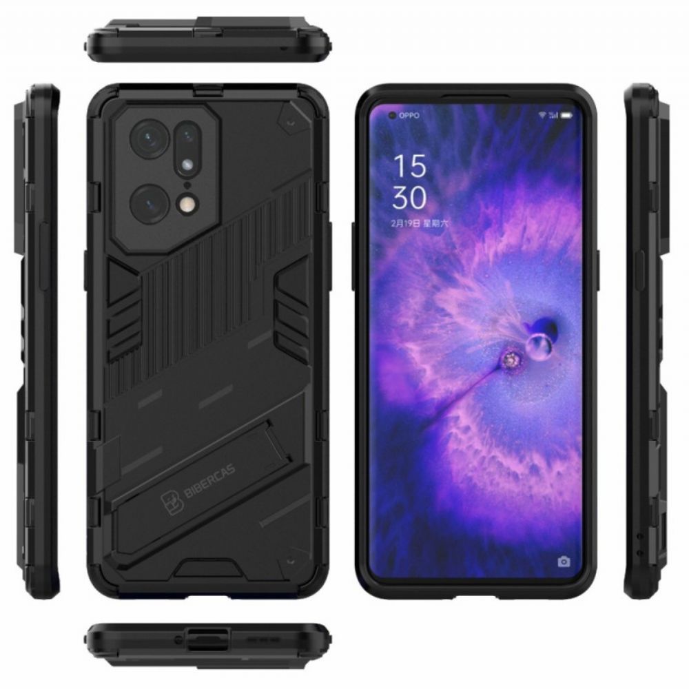 Hoesje voor Oppo Find X5 Pro Handsfree Twee Standen Verwijderbare Standaard