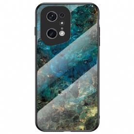 Hoesje voor Oppo Find X5 Pro Marmer Kleuren Gehard Glas