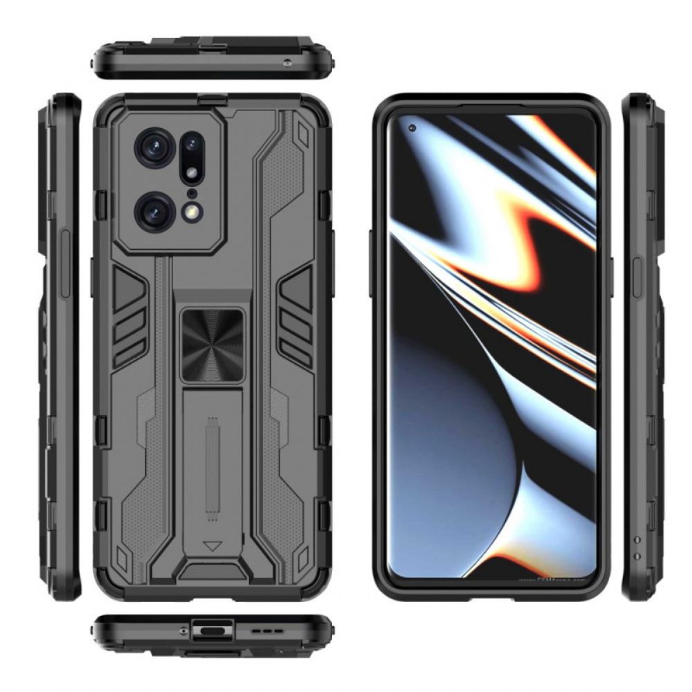 Hoesje voor Oppo Find X5 Pro Verticale En Horizontale Verwijderbare Beugel