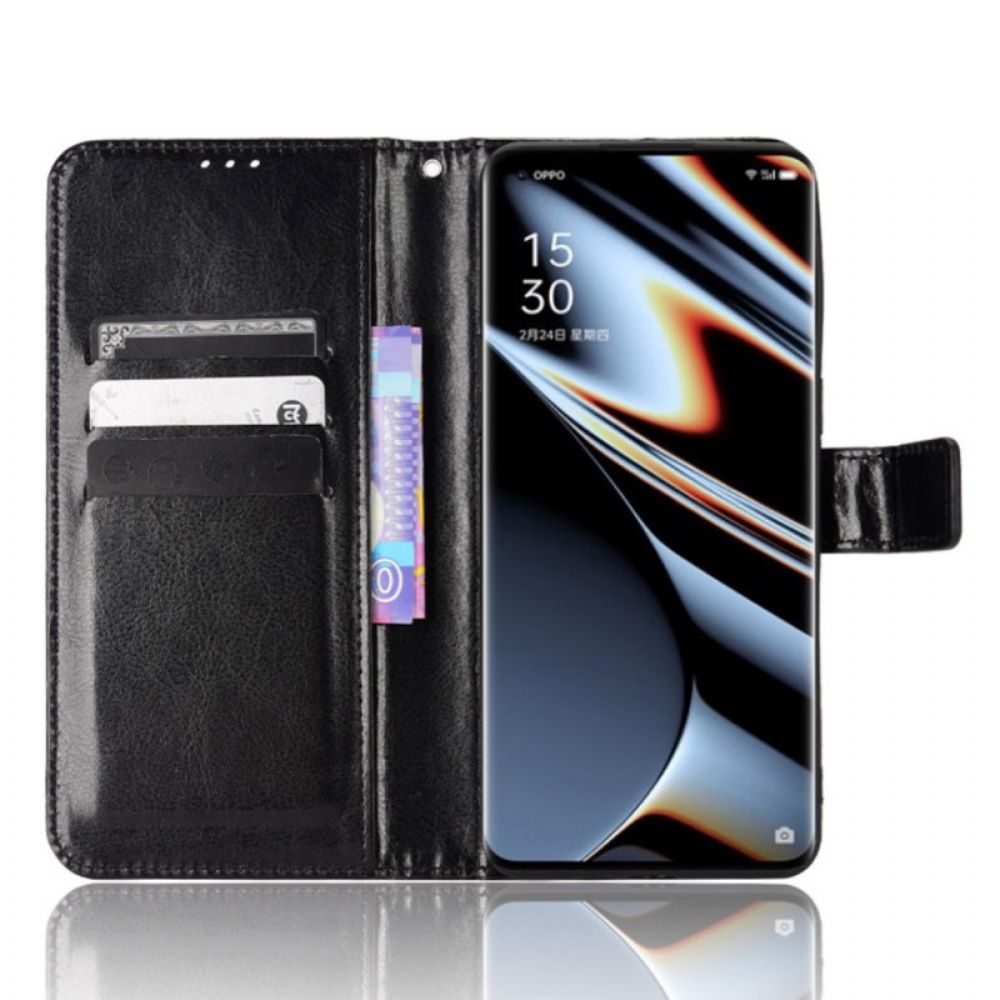 Leren Hoesje voor Oppo Find X5 Pro Flitsachtig Kunstleer