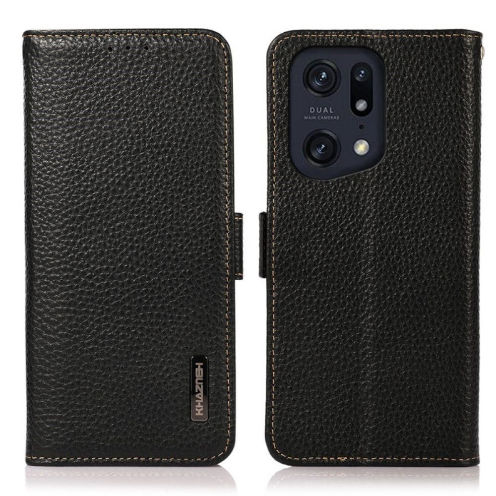 Leren Hoesje voor Oppo Find X5 Pro Litchi Leer Khazneh Rfid