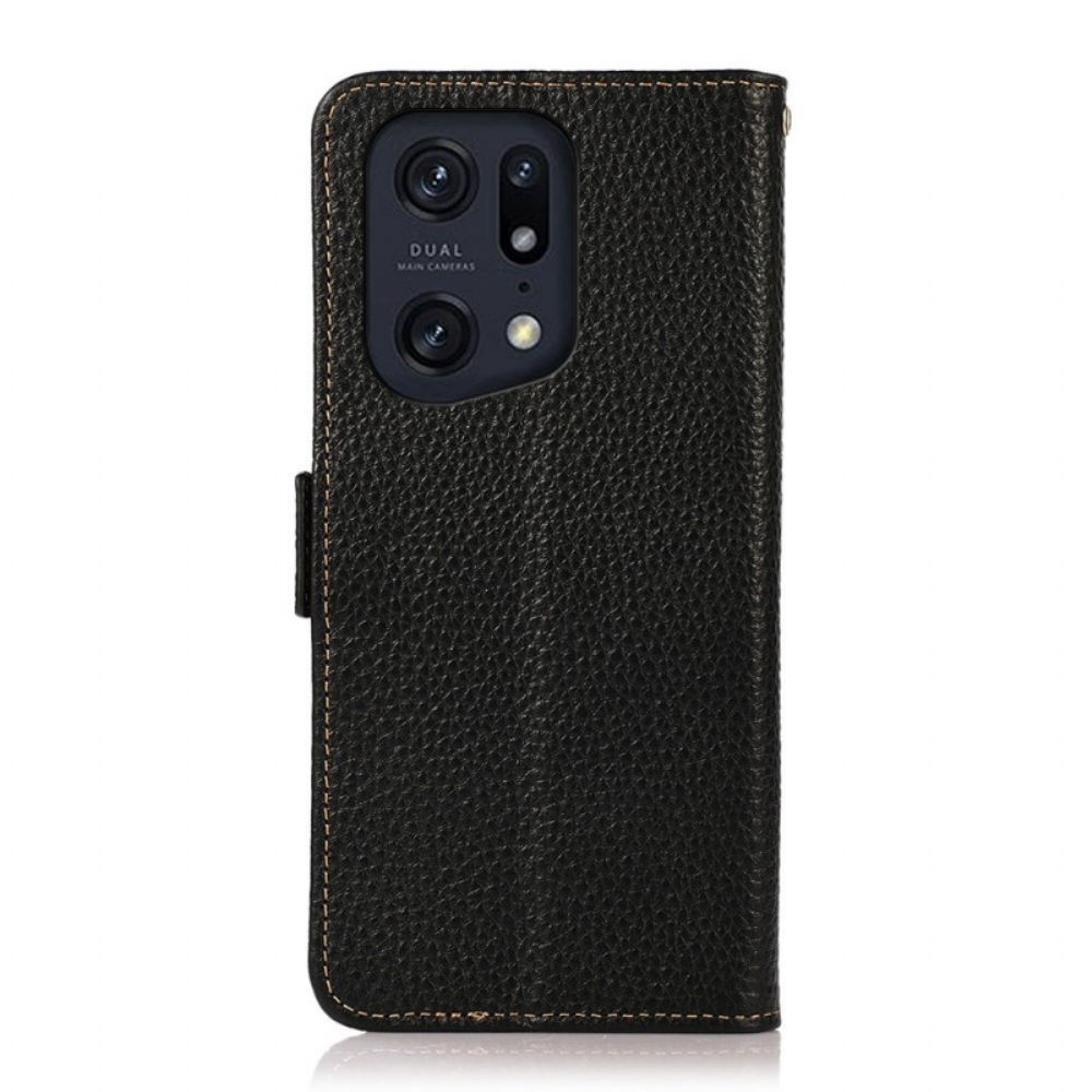 Leren Hoesje voor Oppo Find X5 Pro Litchi Leer Khazneh Rfid