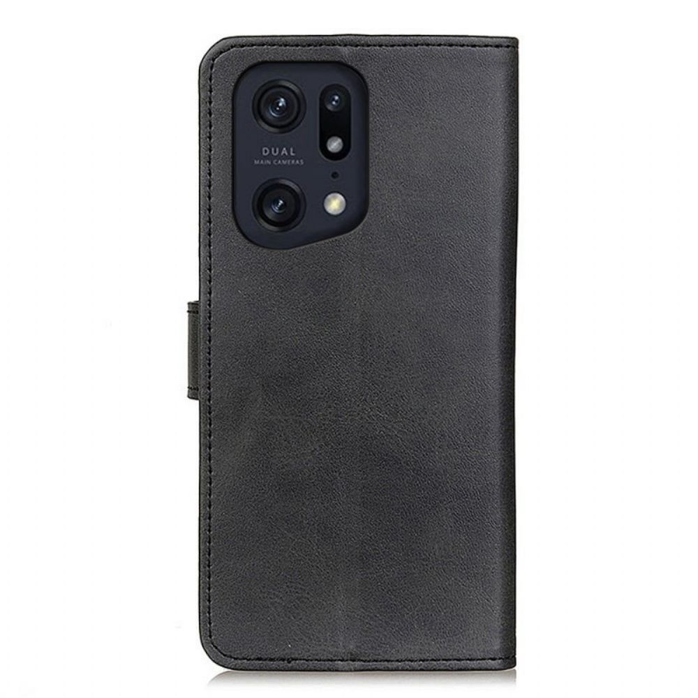 Leren Hoesje voor Oppo Find X5 Pro Mat Kunstleer