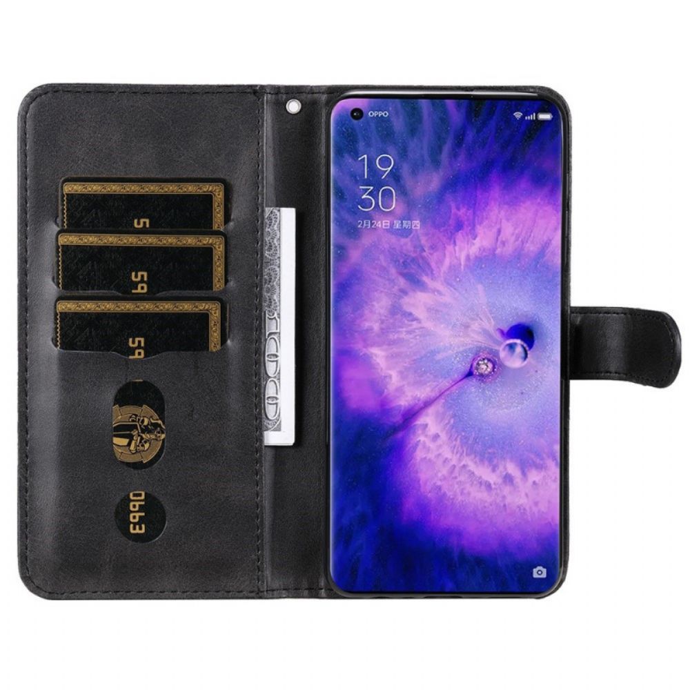 Leren Hoesje voor Oppo Find X5 Pro Portemonnee