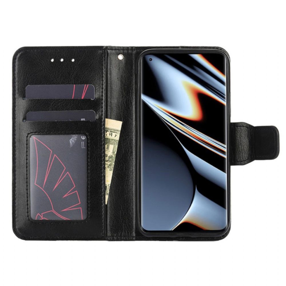 Leren Hoesje voor Oppo Find X5 Pro Retro Lederen Stijl