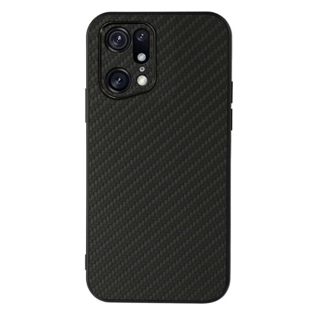 Telefoonhoesje voor Oppo Find X5 Pro Koolstofvezeltextuur Leereffect